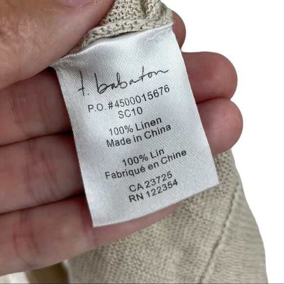BABATON 100% Linen Tunic Sweater in Natural Flax Size S - Picture 5 of 6
